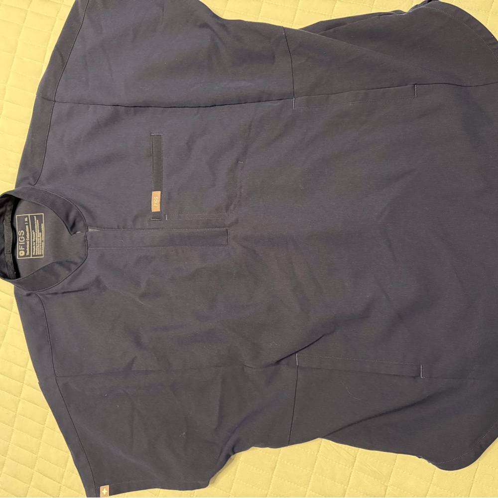 Figs Deep Blue Short Sleeve Top